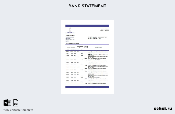 цифровая загрузка Malta Lombard Bank Malta p.l.c. Шаблон банковской выписки в Ex